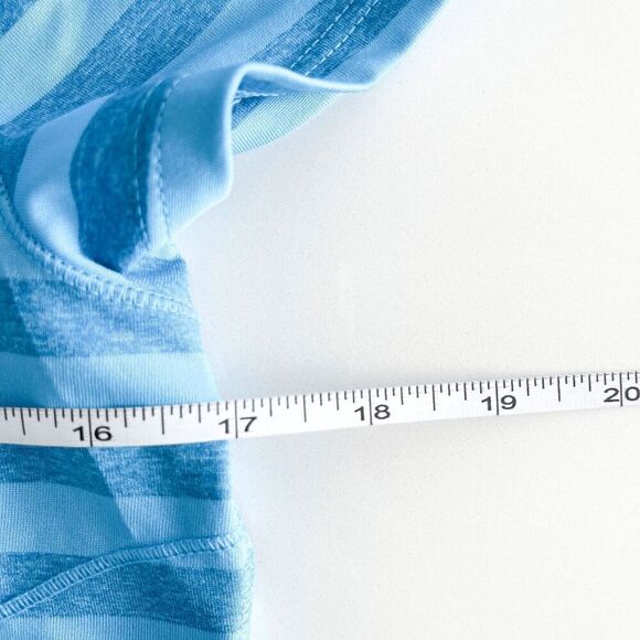 Champion Women's Ribbed Striped Hi Low Hem Activewear T Shirt Top Blue Small - Picture 6 of 7